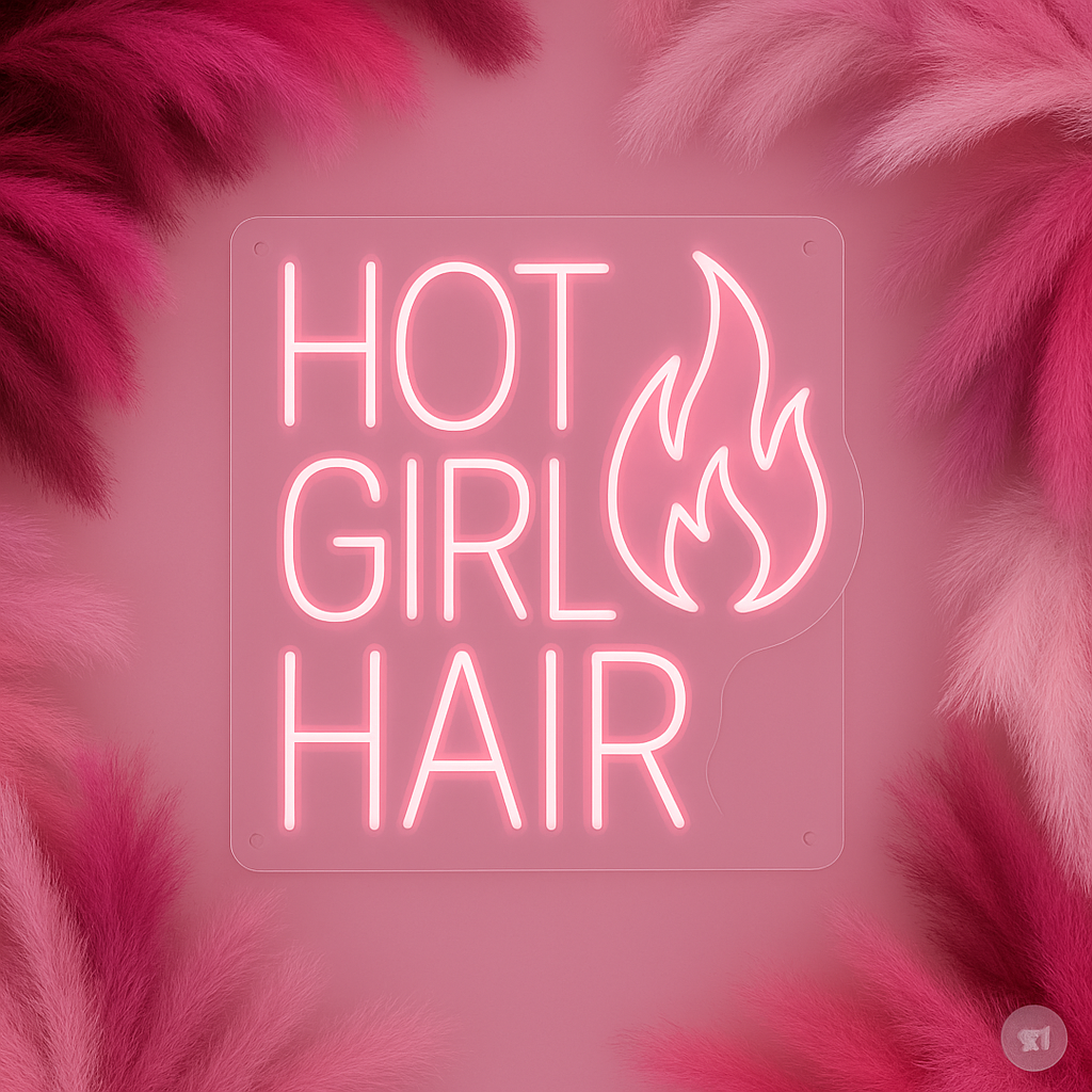 Hot Girl Hair – Neon Sign for Salons & Styling Studios