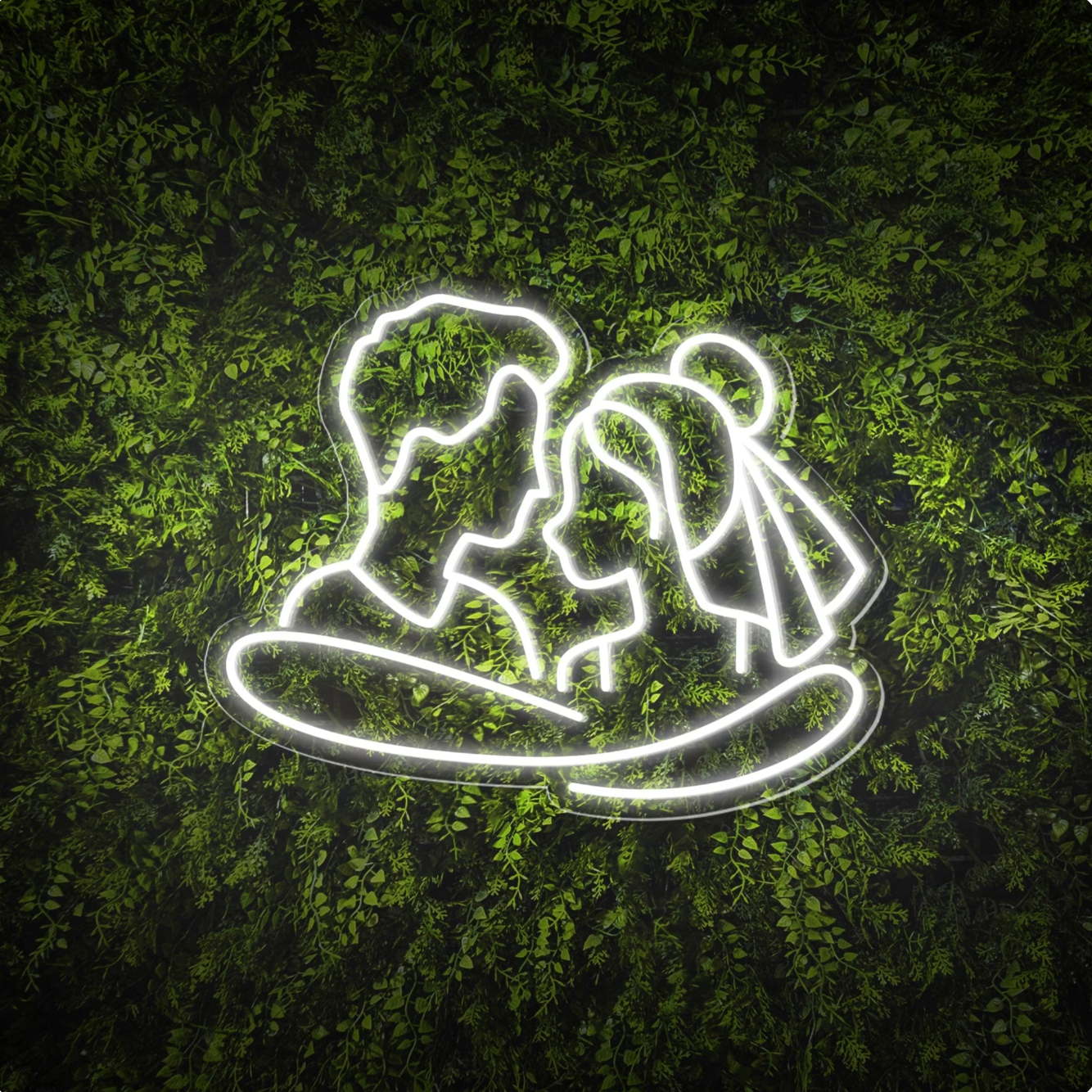 Cuddling Couple Shape Neon Sign