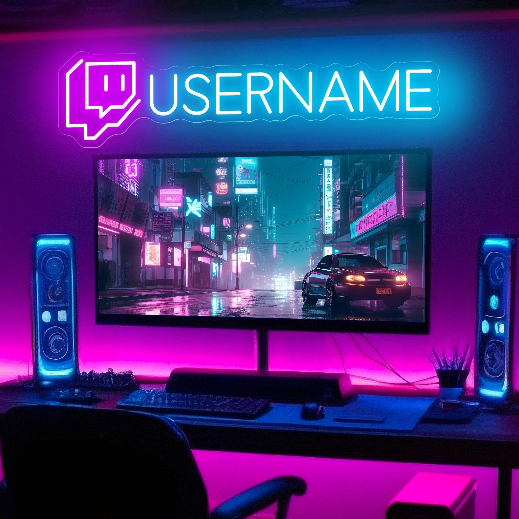 Personalized Username Neon Sign for Gamers, Anchors & More