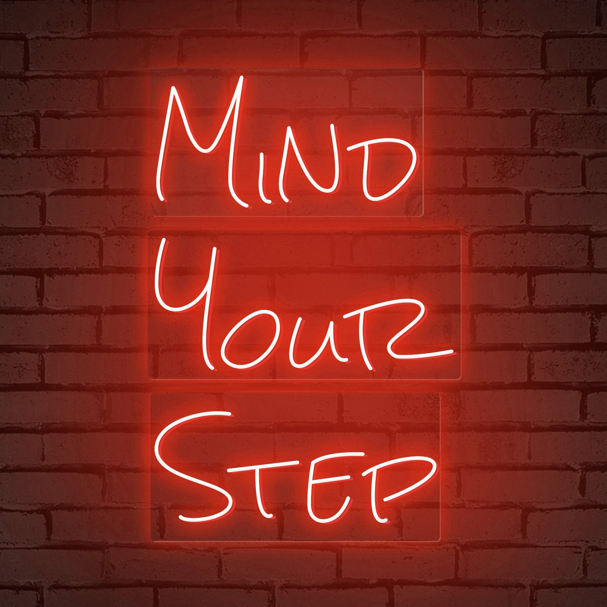 Neon Words "MIND YOUR STEP"