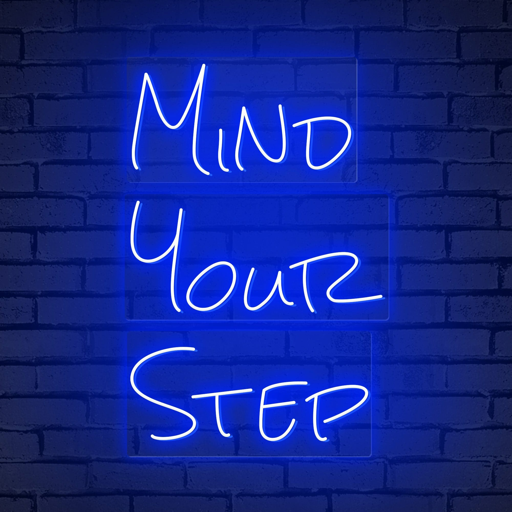 Neon Words "MIND YOUR STEP"