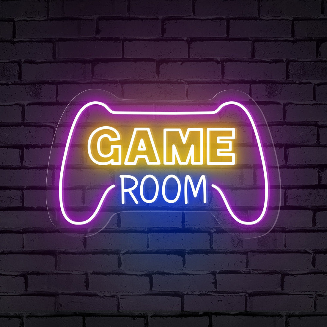 "GAME ROOM" Words Console Controller Neon Sign