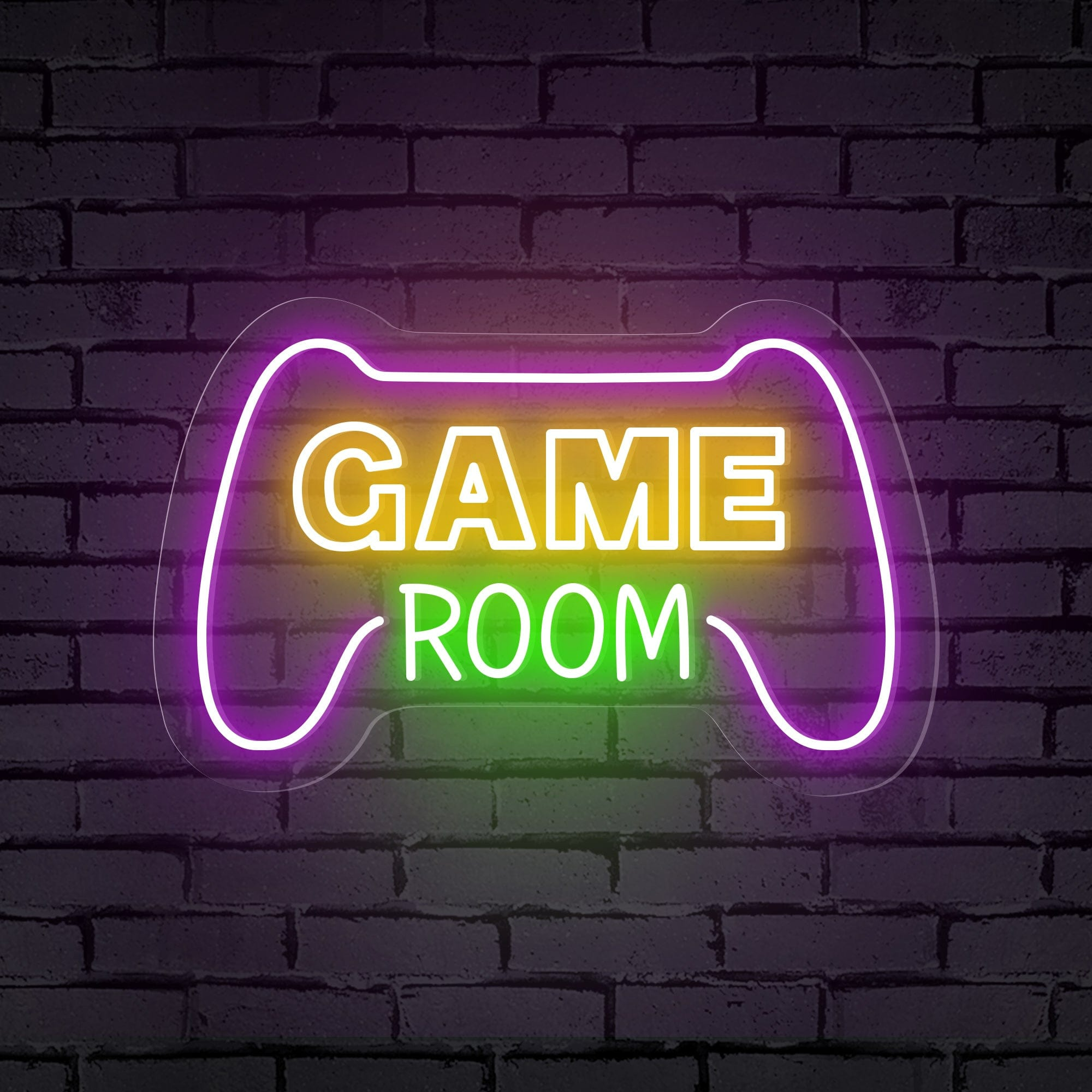 "GAME ROOM" Words Console Controller Neon Sign