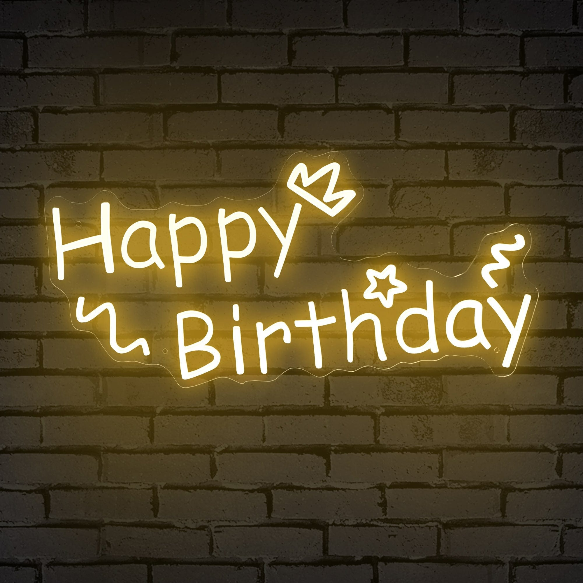 "Happy Birthday" Decorative Words Neon Sign