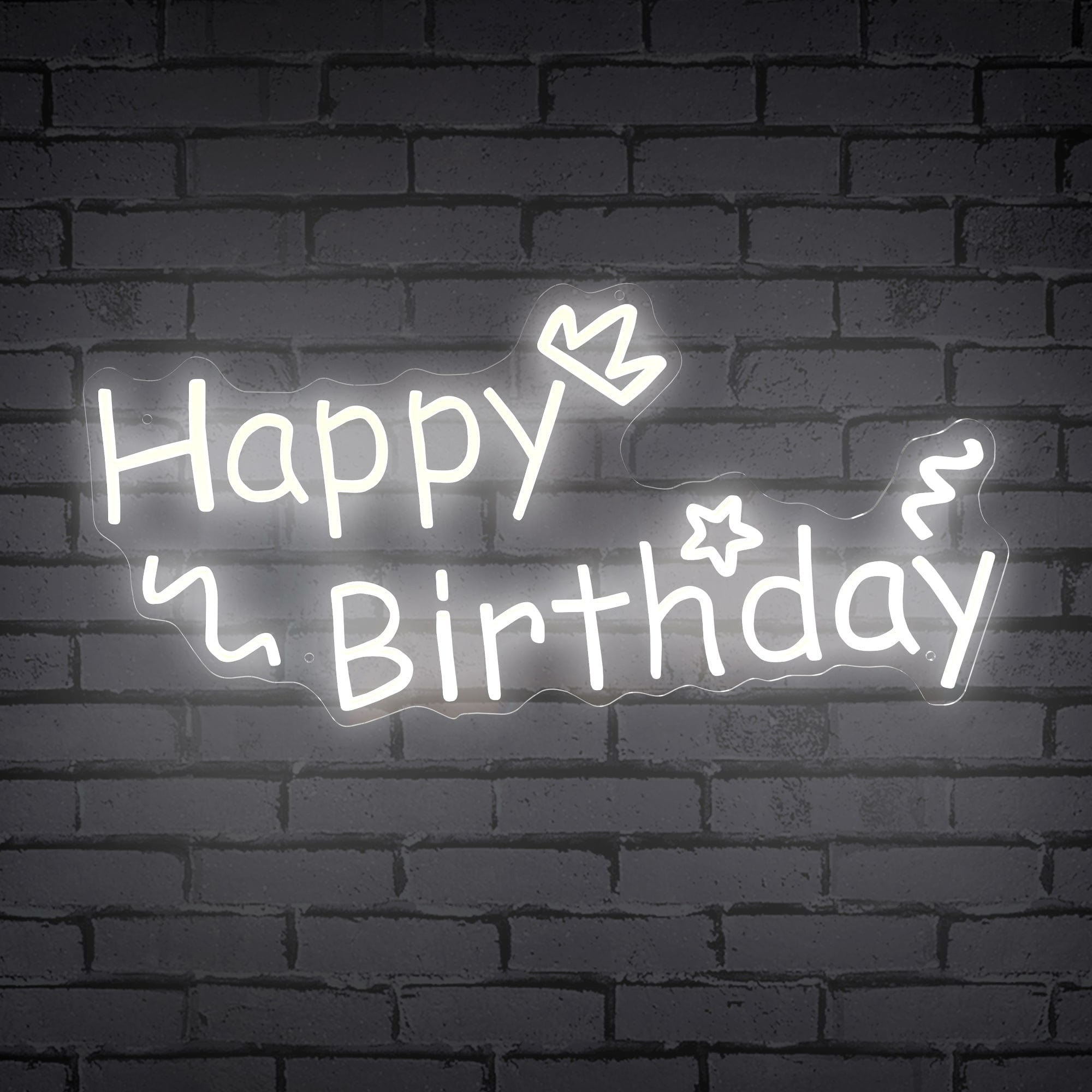 "Happy Birthday" Decorative Words Neon Sign