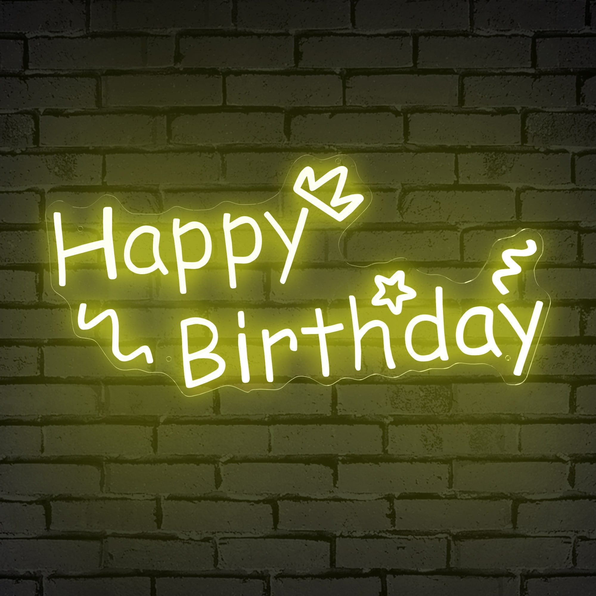 "Happy Birthday" Decorative Words Neon Sign