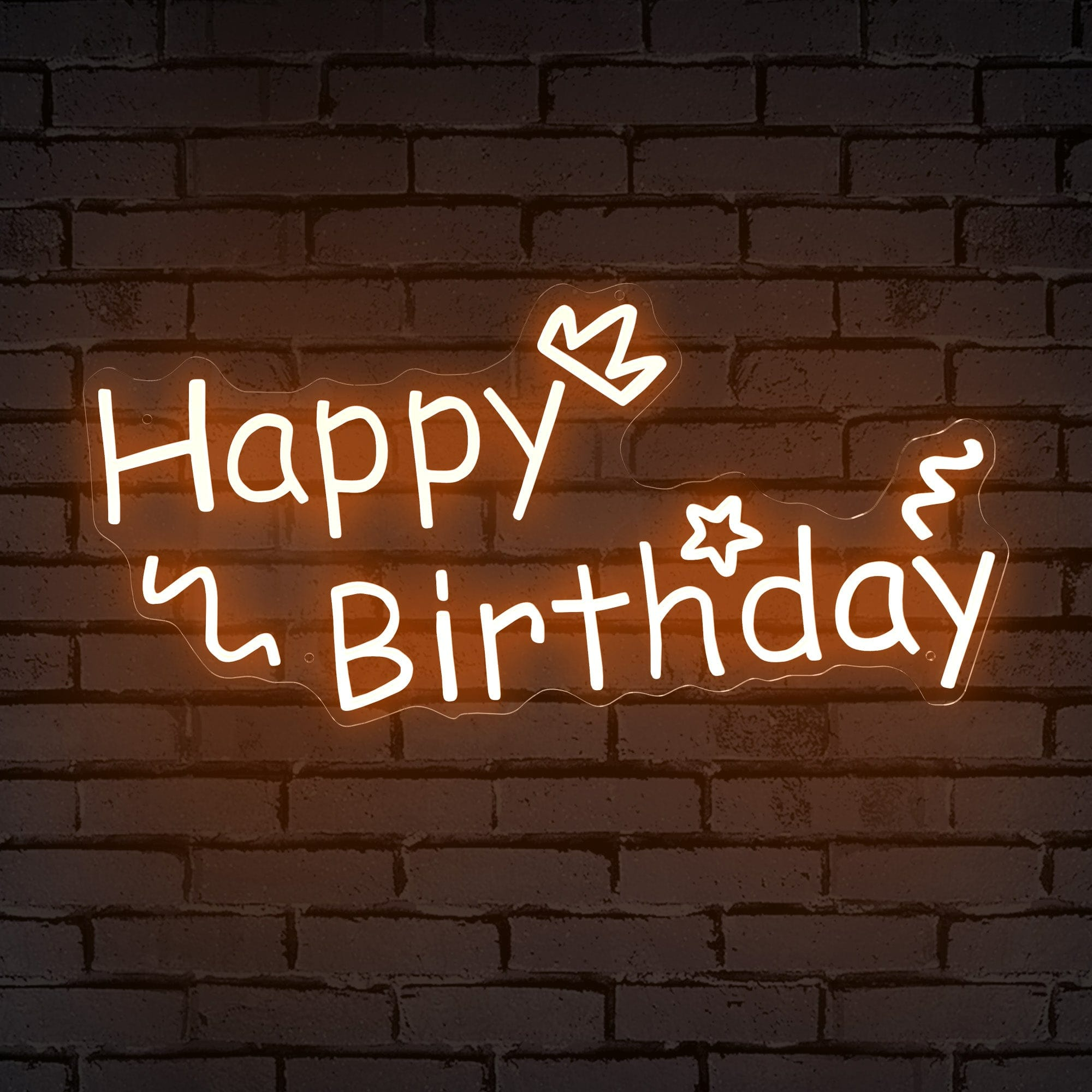 "Happy Birthday" Decorative Words Neon Sign