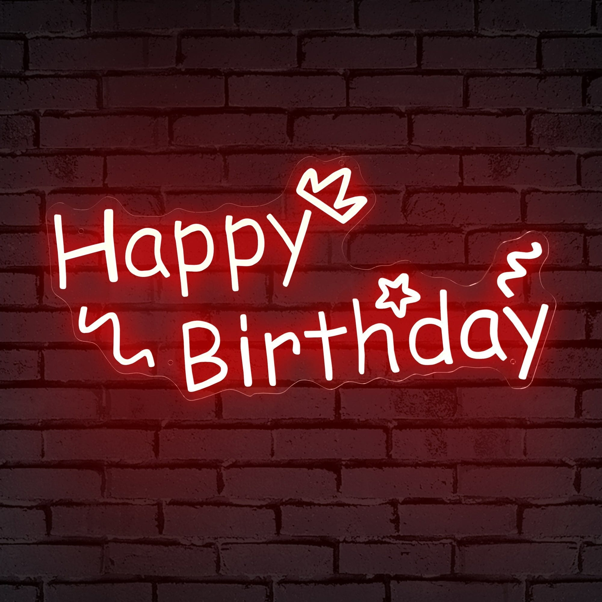 "Happy Birthday" Decorative Words Neon Sign
