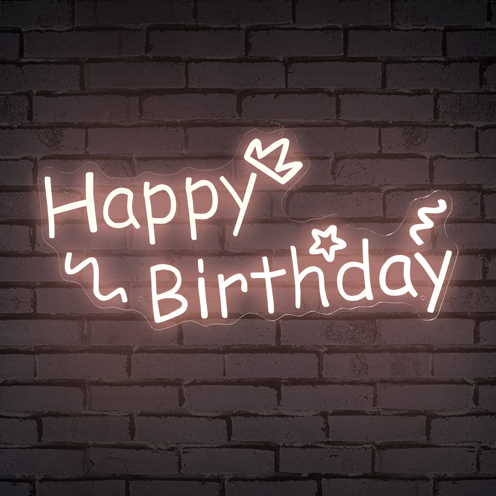 "Happy Birthday" Decorative Words Neon Sign