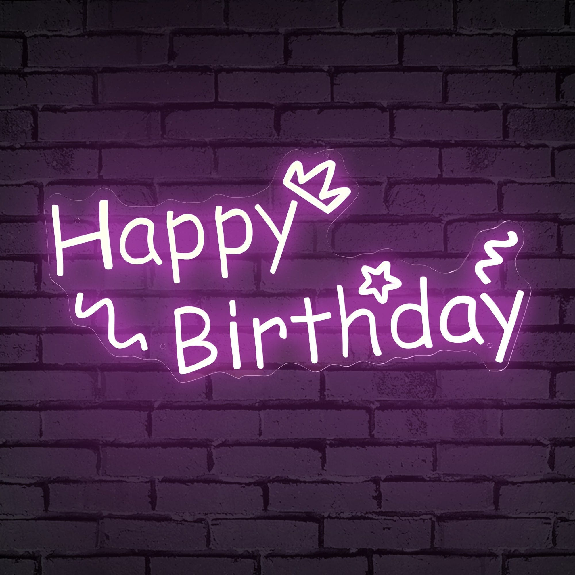 "Happy Birthday" Decorative Words Neon Sign