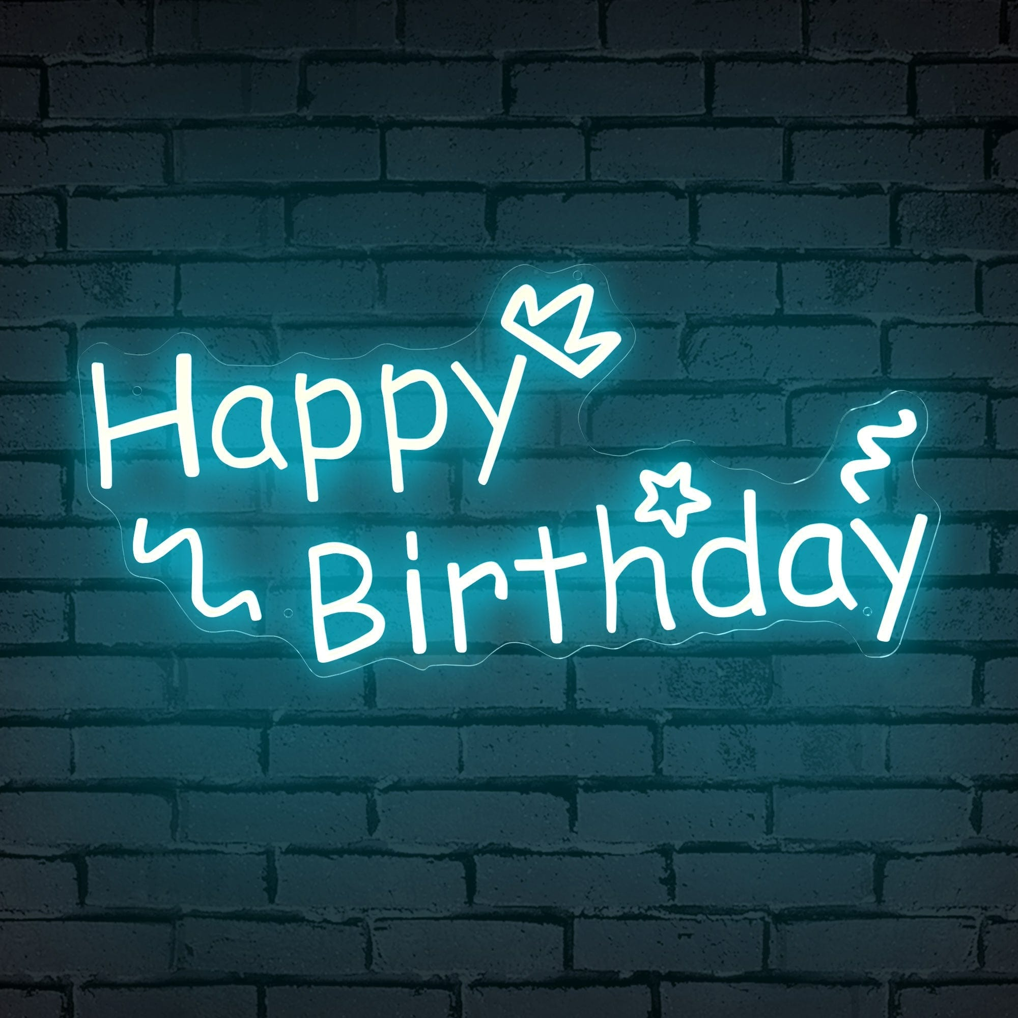 "Happy Birthday" Decorative Words Neon Sign