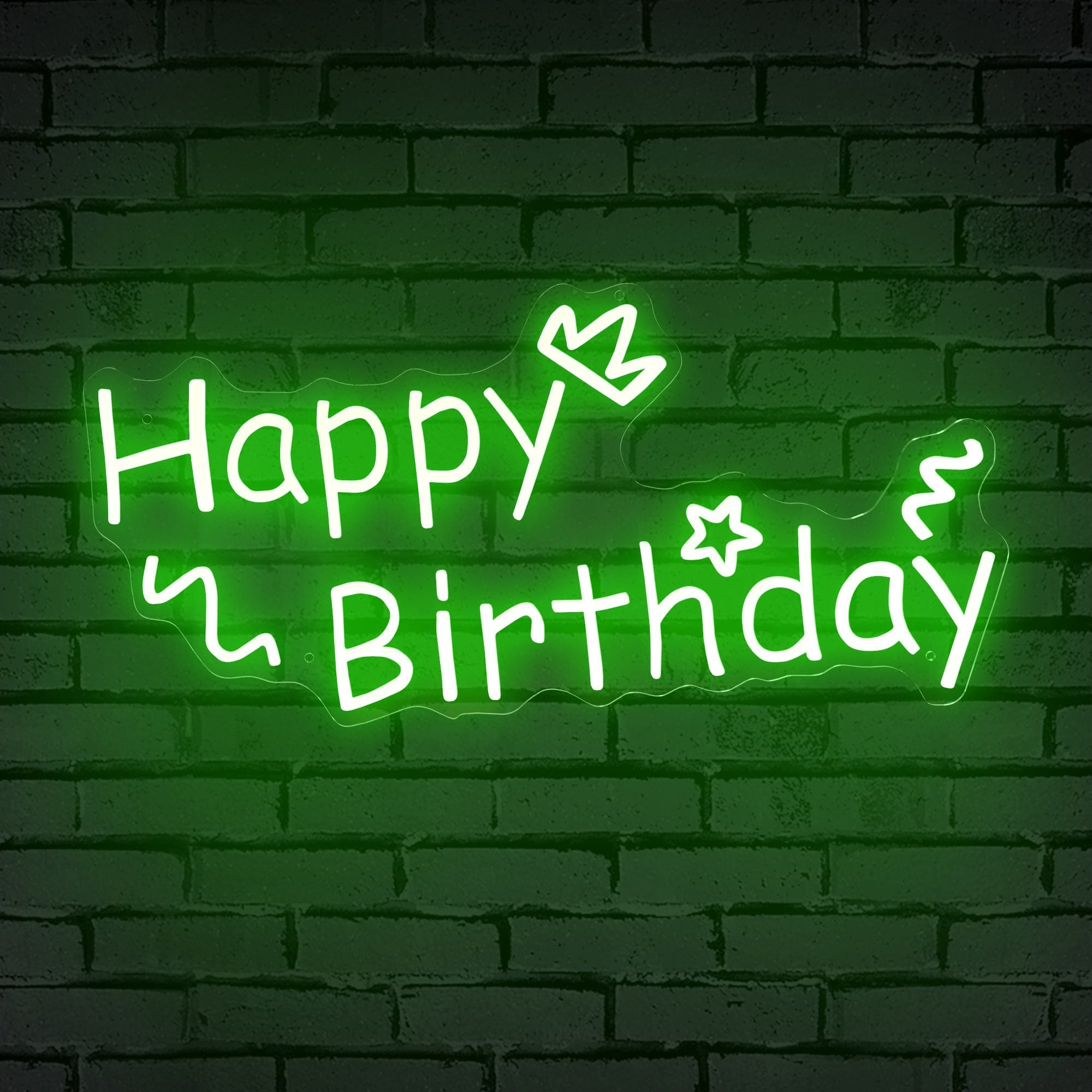 "Happy Birthday" Decorative Words Neon Sign