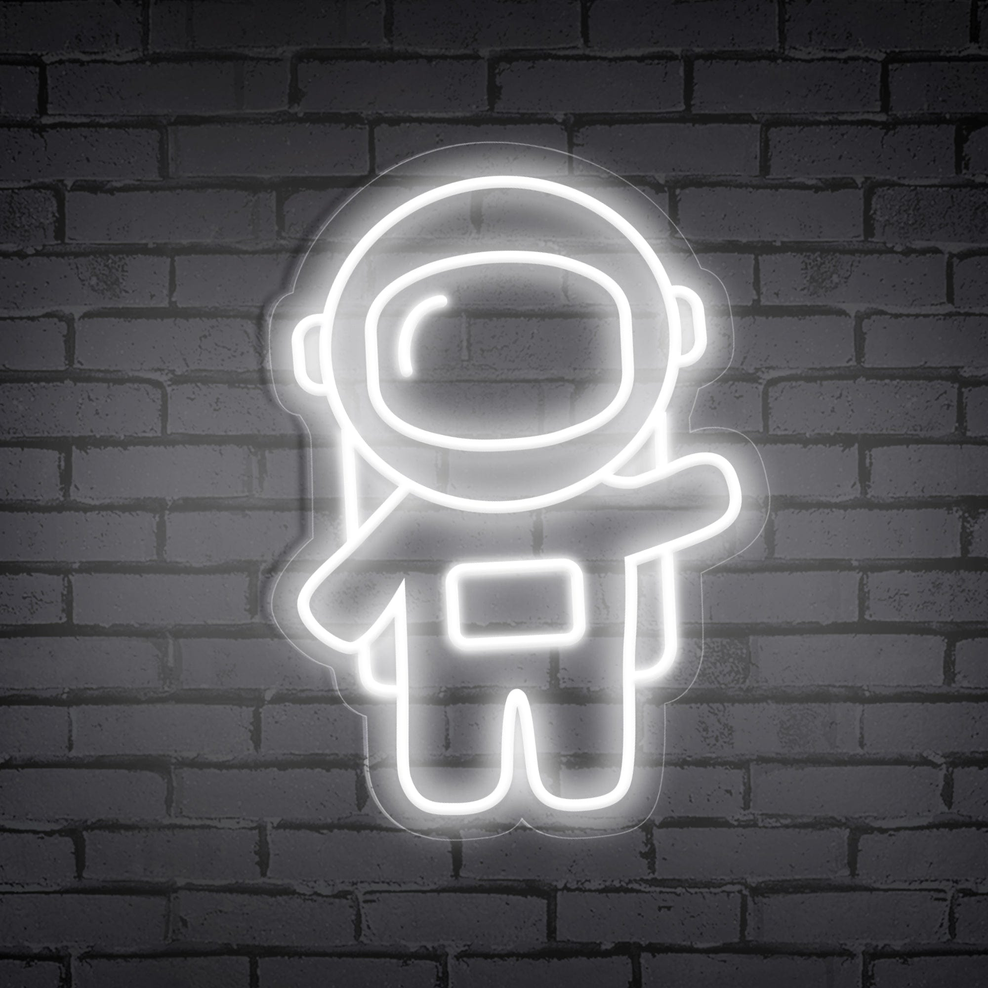 Waving Astronaut Cute Space Neon Sign for Room
