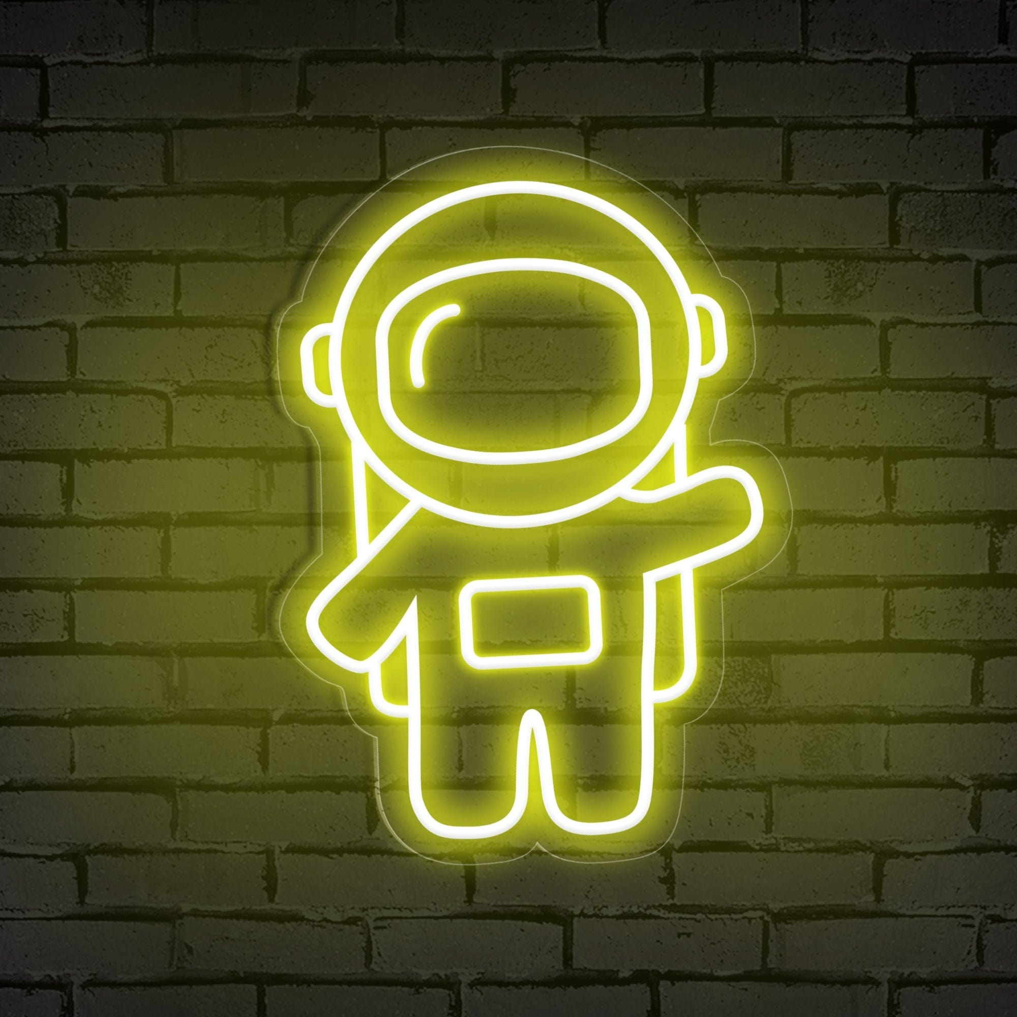 Waving Astronaut Cute Space Neon Sign for Room