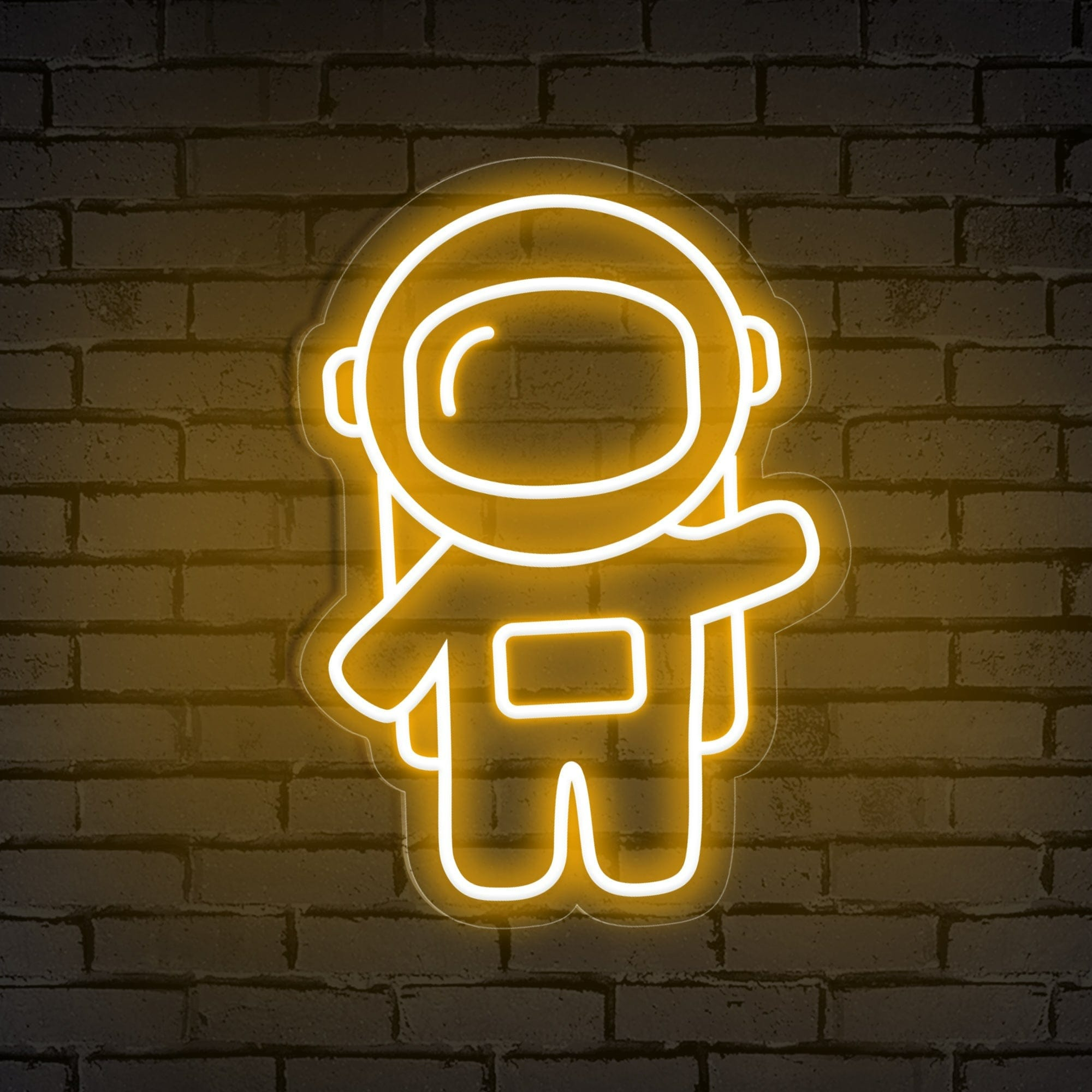 Waving Astronaut Cute Space Neon Sign for Room