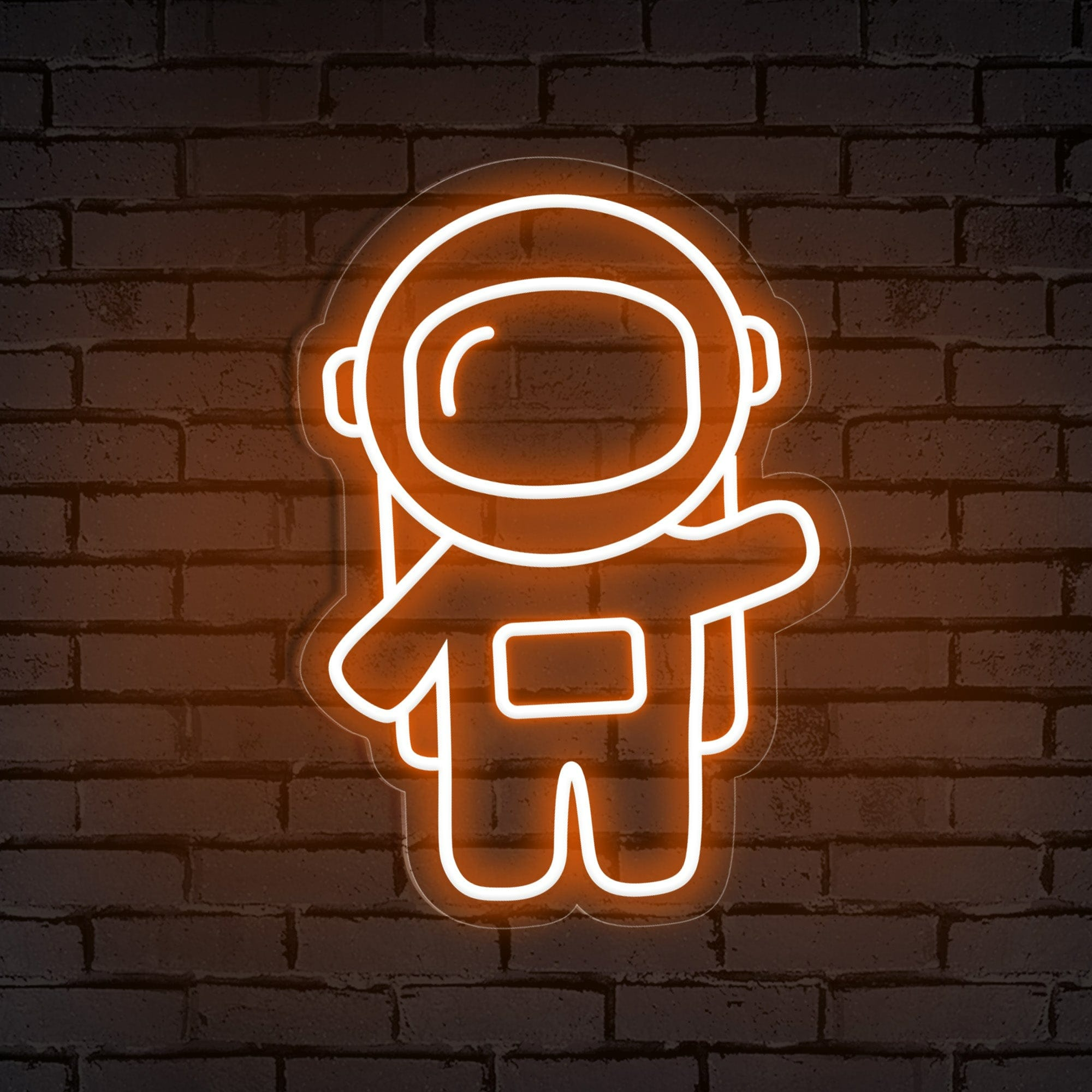 Waving Astronaut Cute Space Neon Sign for Room