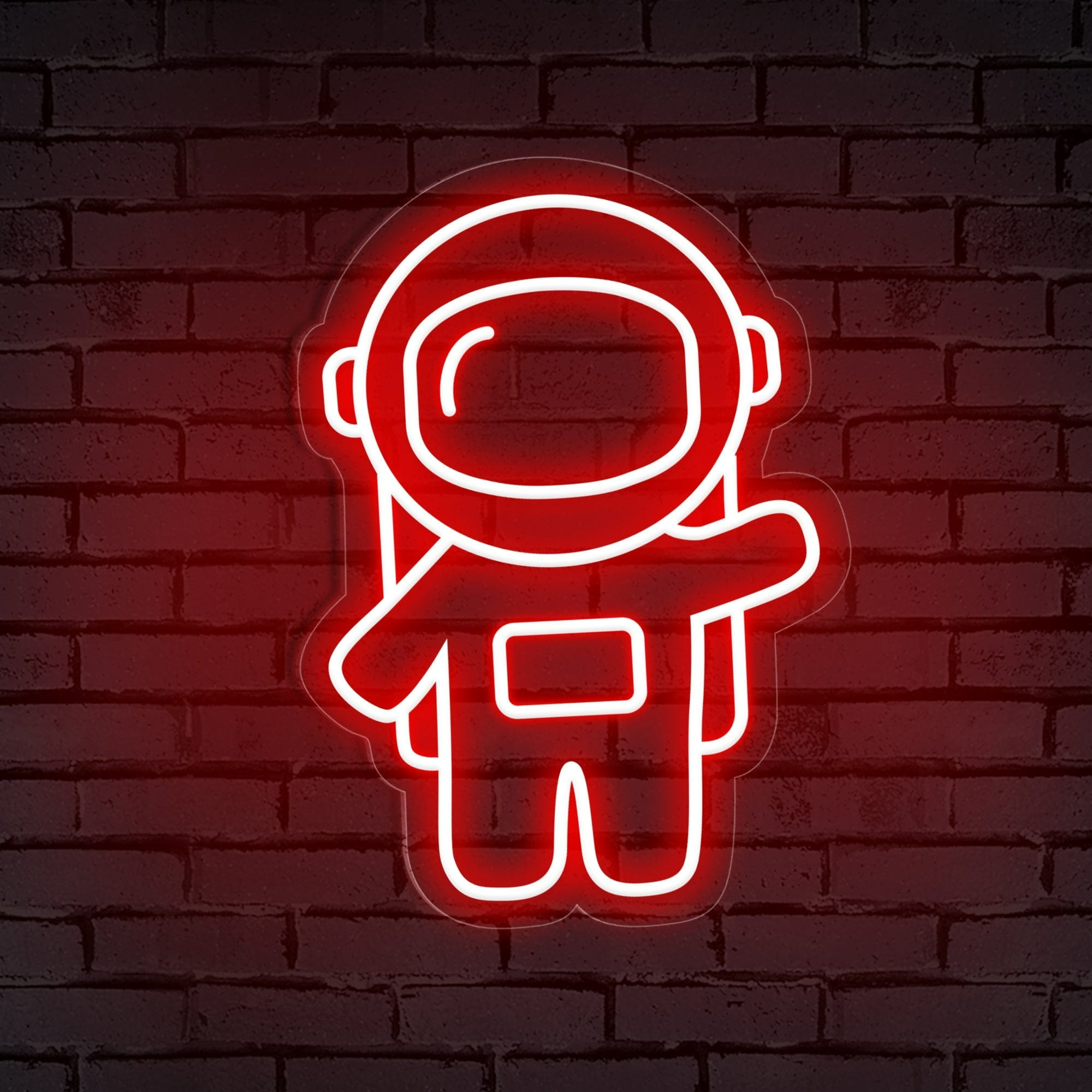 Waving Astronaut Cute Space Neon Sign for Room
