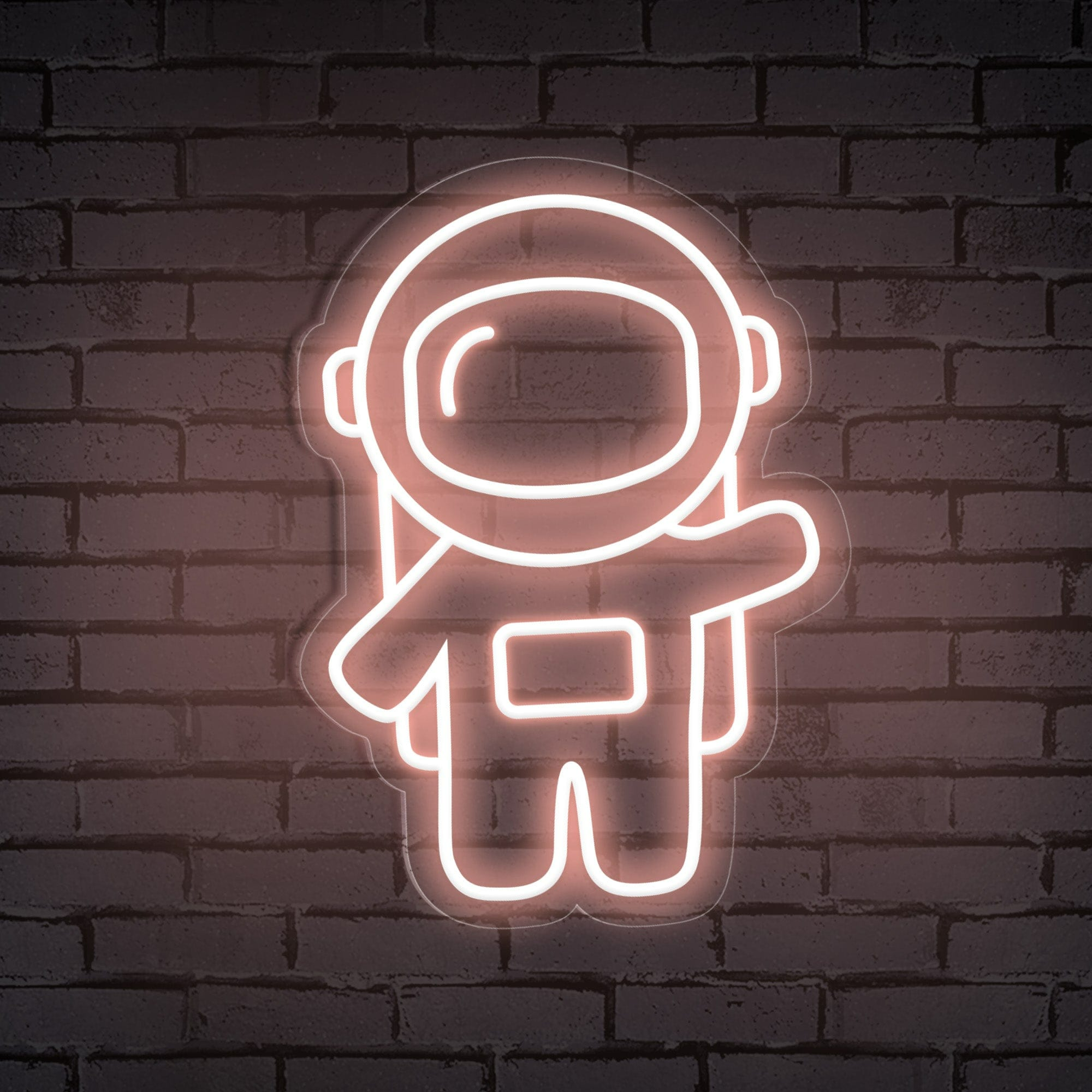 Waving Astronaut Cute Space Neon Sign for Room