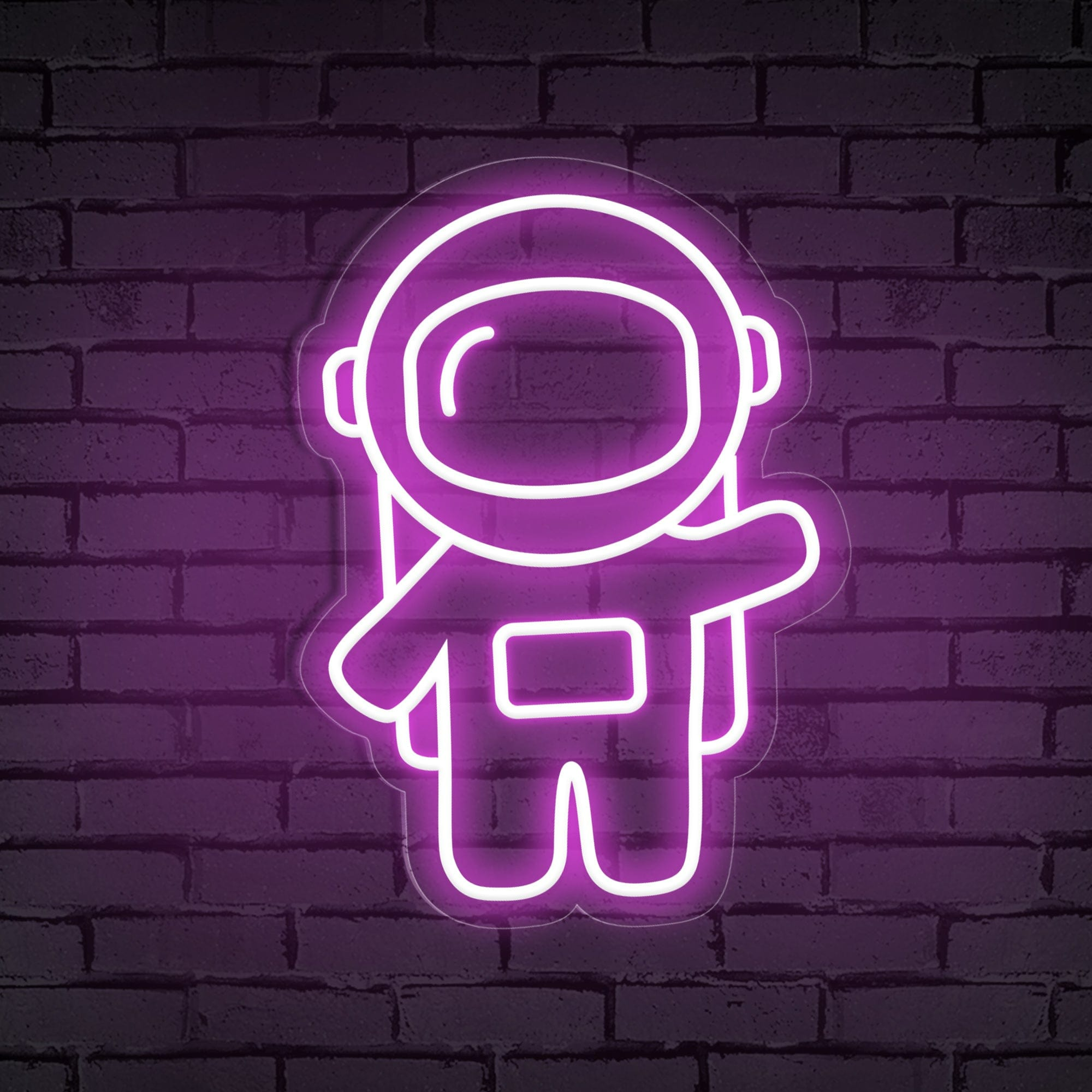 Waving Astronaut Cute Space Neon Sign for Room