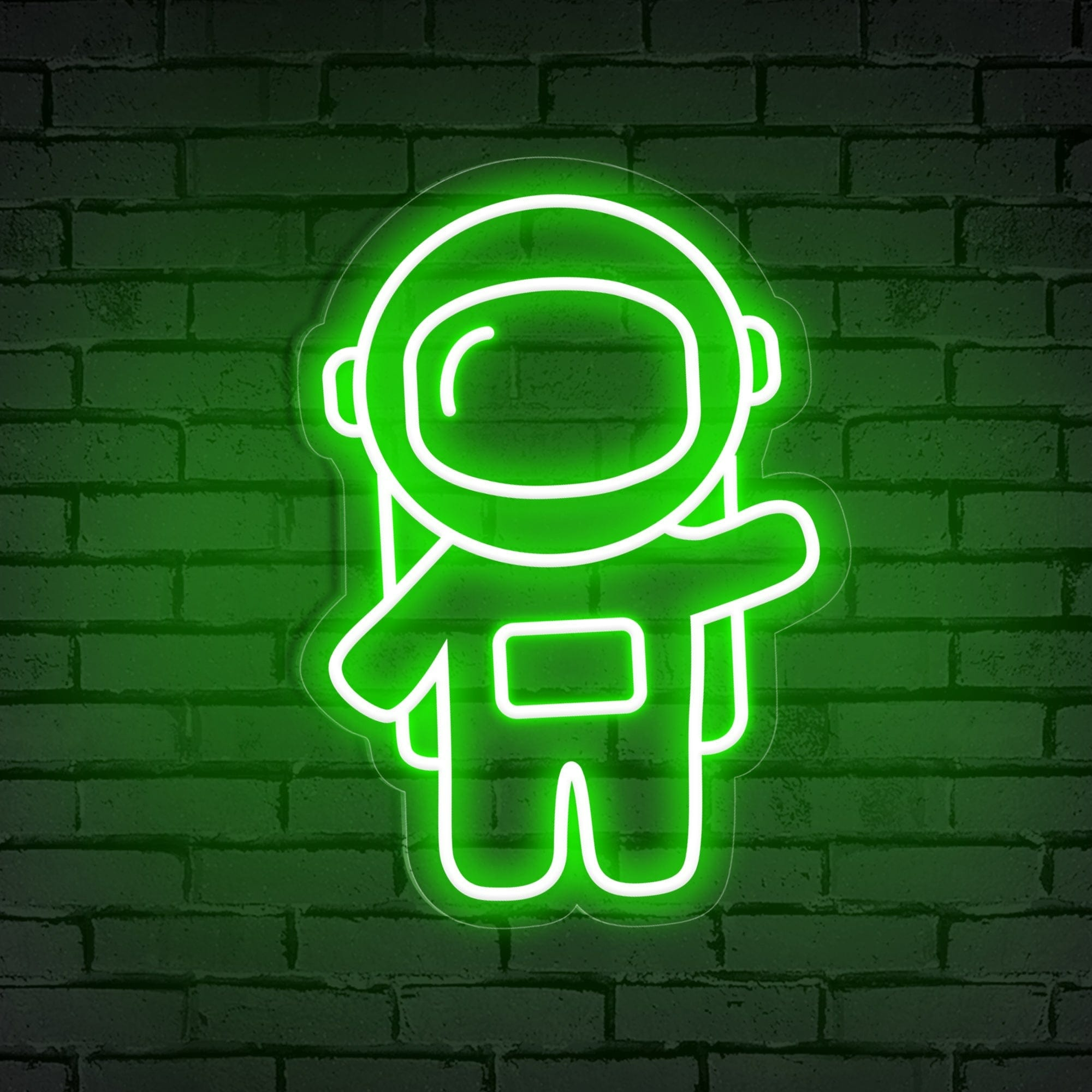 Waving Astronaut Cute Space Neon Sign for Room