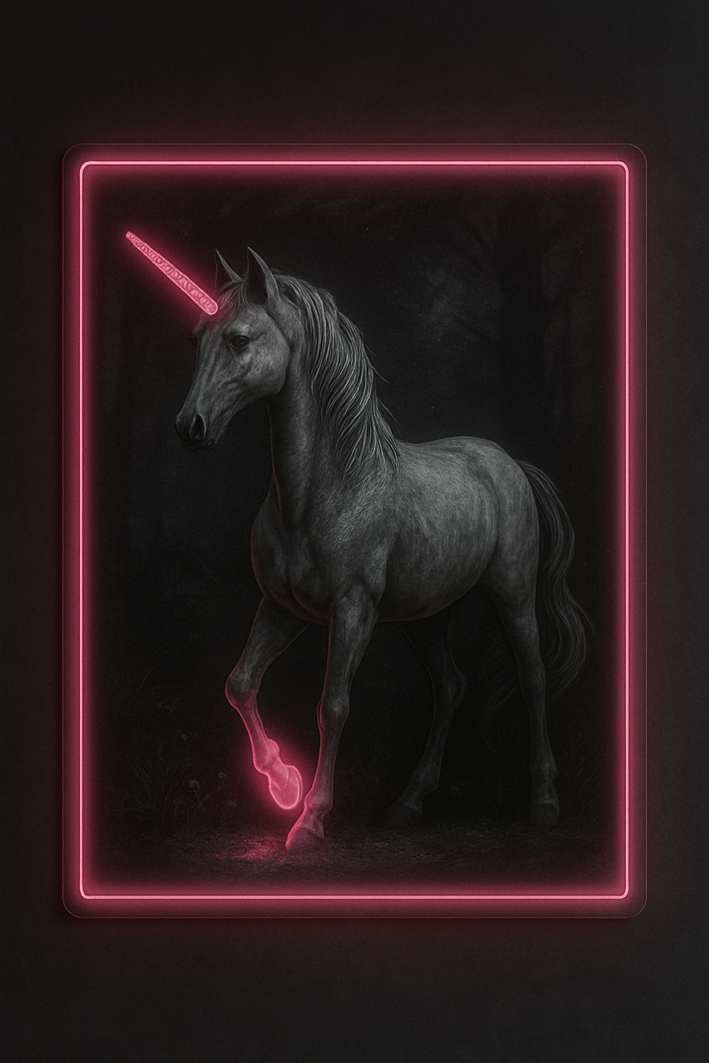 Neon Unicorn Wall Art