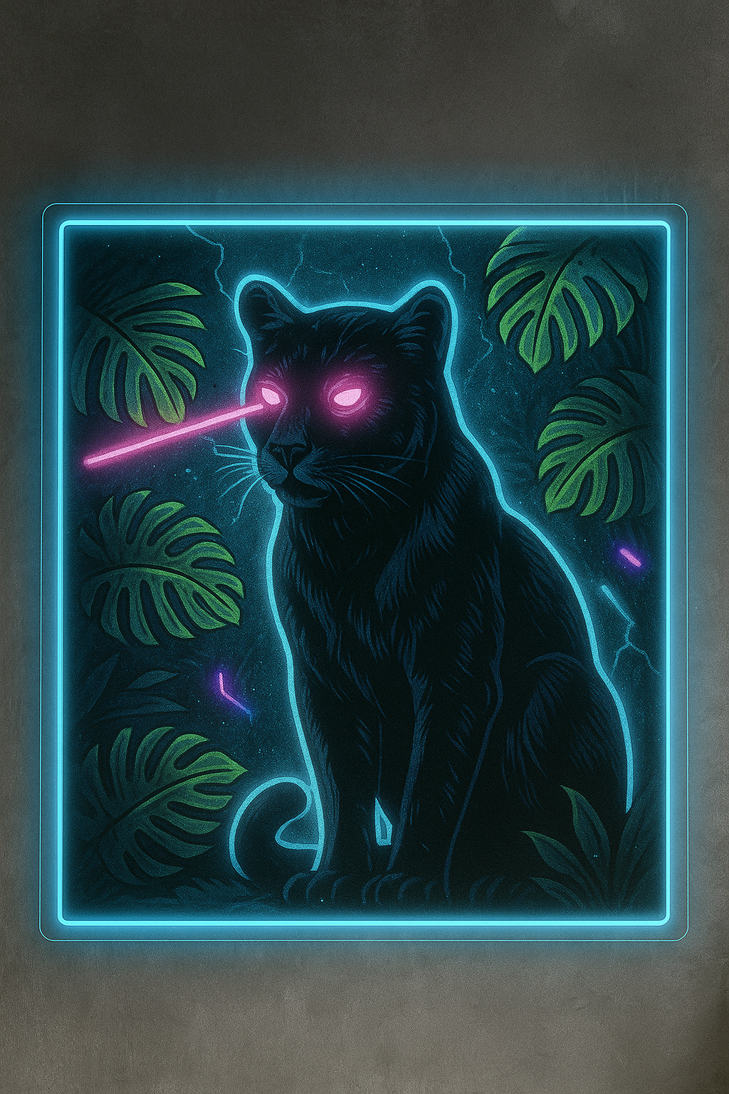 Black Panther Neon Art