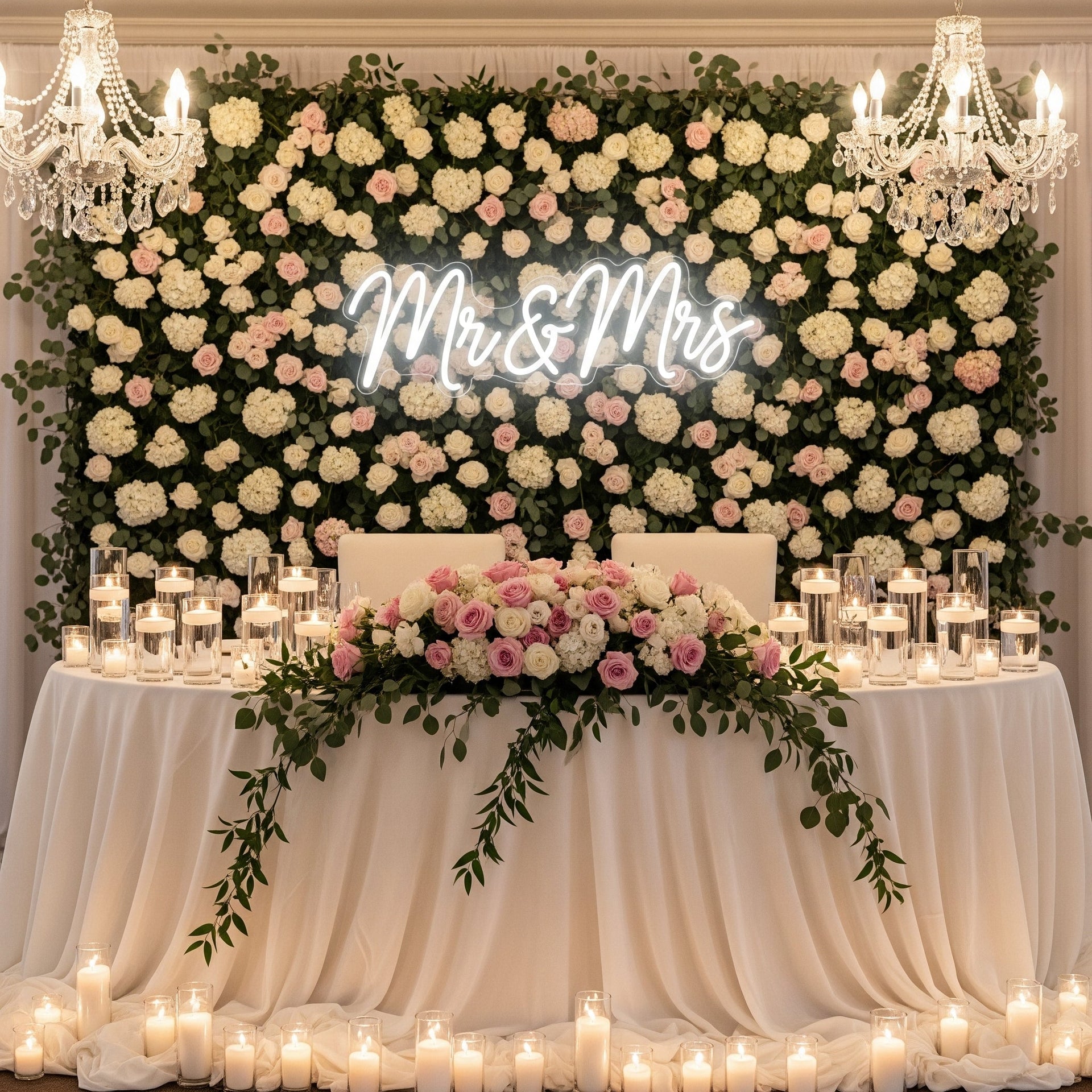 Floral MR & MRS Lettering to HIRE