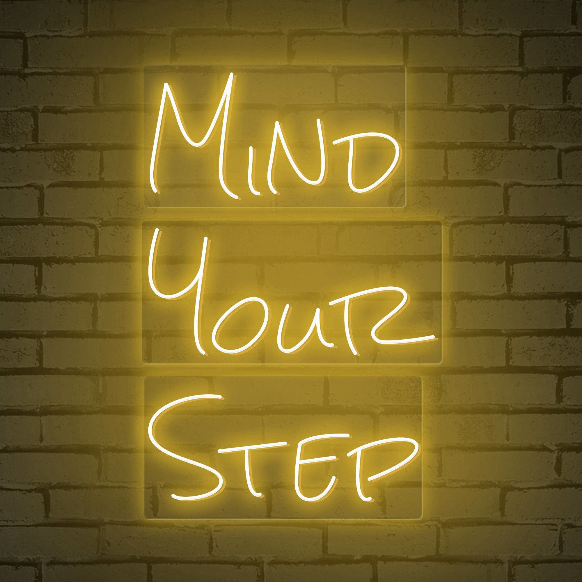 Neon Words "MIND YOUR STEP"