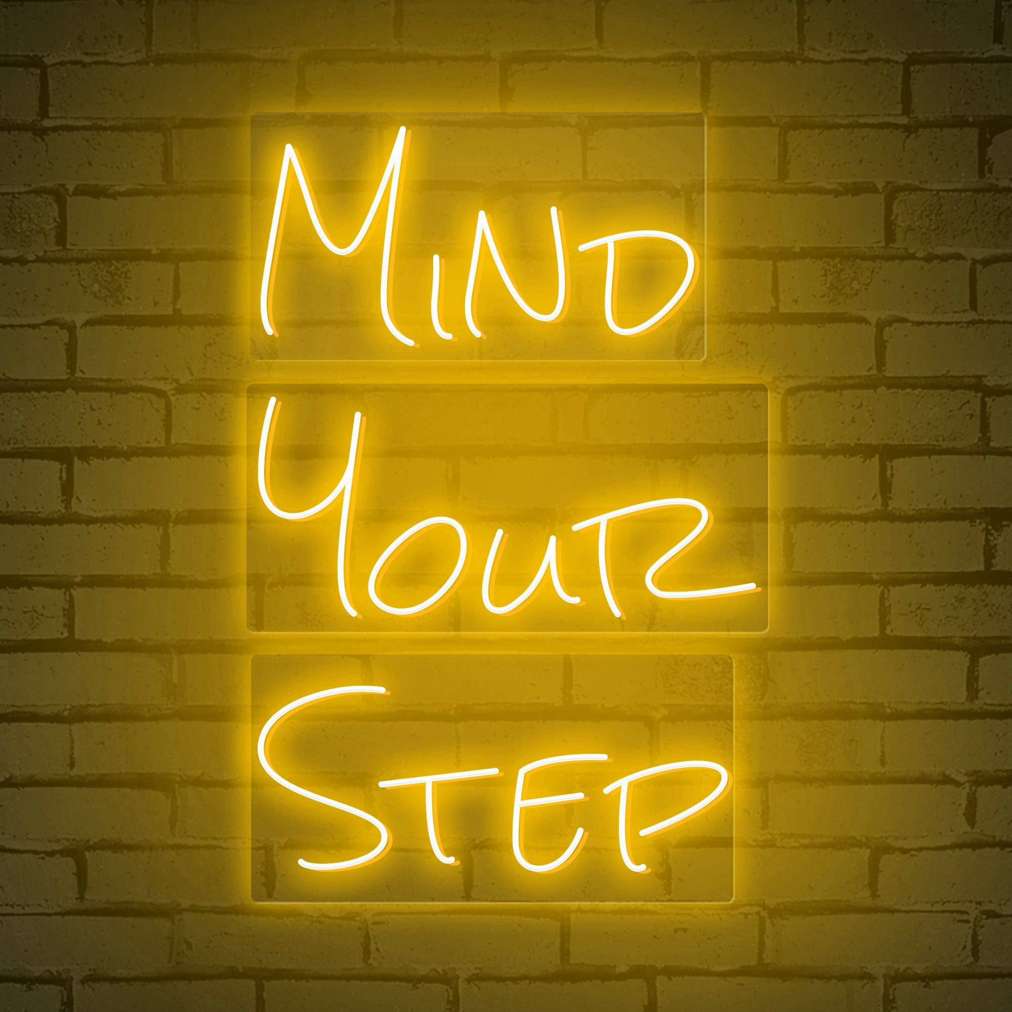 Neon Words "MIND YOUR STEP"