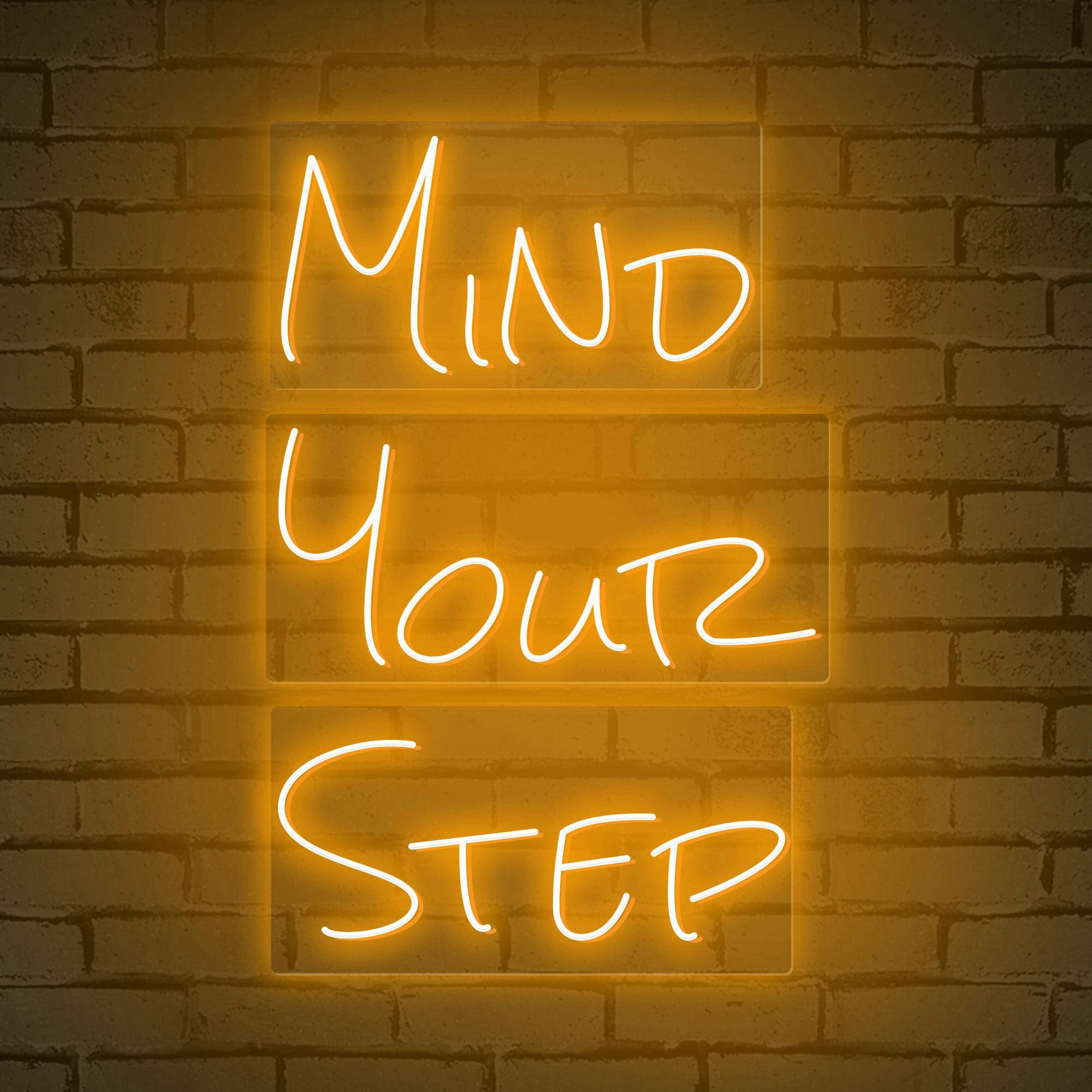 Neon Words "MIND YOUR STEP"