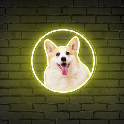 Neon Circle Portrait Personalized Neon Sign