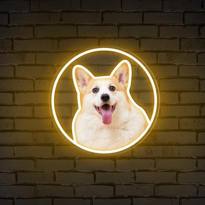 Neon Circle Portrait Personalized Neon Sign