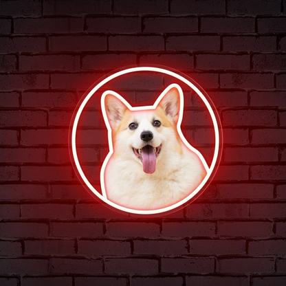 Neon Circle Portrait Personalized Neon Sign