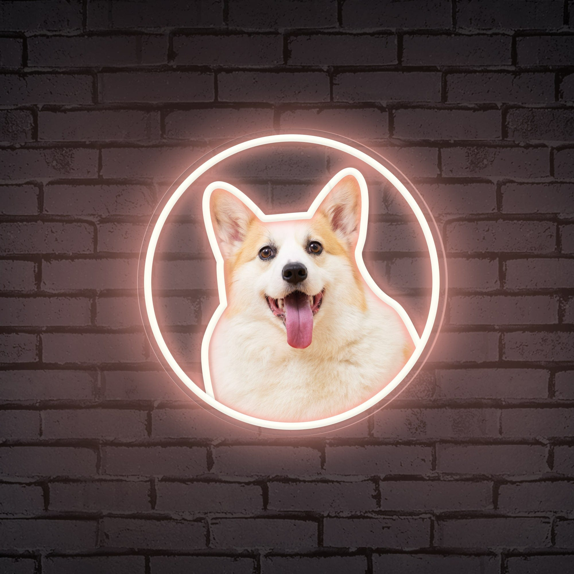 Neon Circle Portrait Personalized Neon Sign