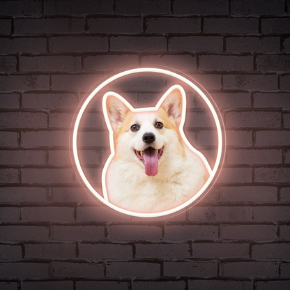 Neon Circle Portrait Personalized Neon Sign