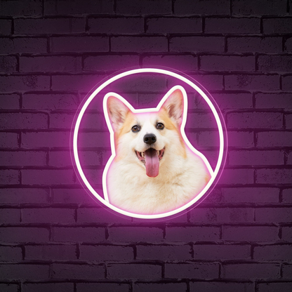 Neon Circle Portrait Personalized Neon Sign