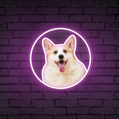 Neon Circle Portrait Personalized Neon Sign