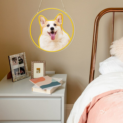 Neon Circle Portrait Personalized Neon Sign