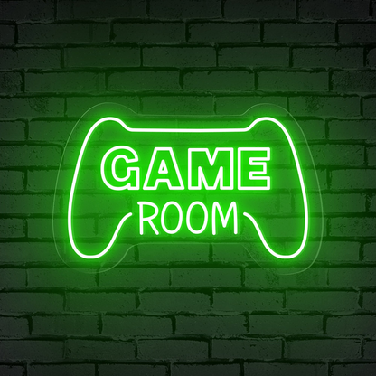"GAME ROOM" Words Console Controller Neon Sign