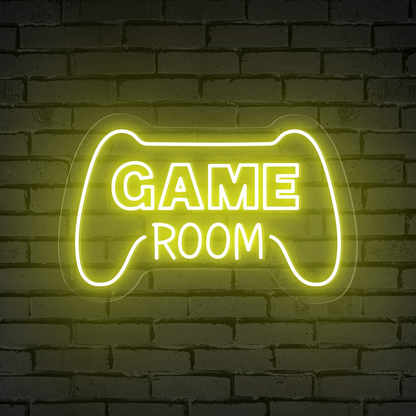 "GAME ROOM" Words Console Controller Neon Sign