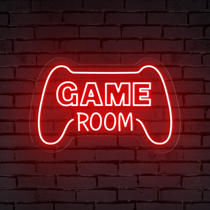 "GAME ROOM" Words Console Controller Neon Sign