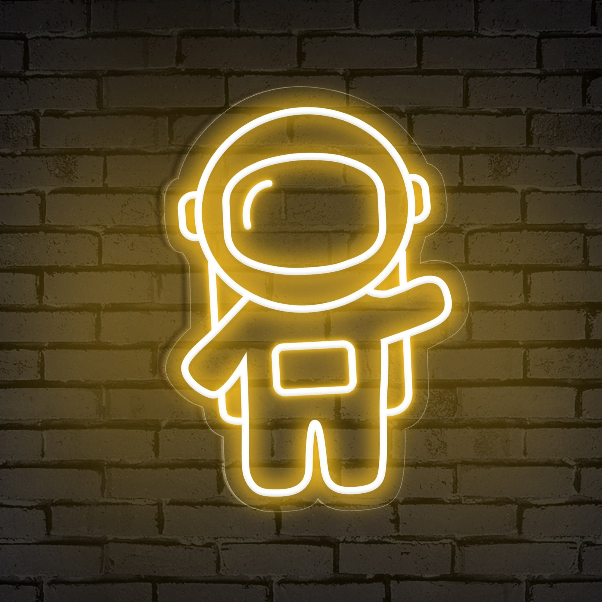 Waving Astronaut Cute Space Neon Sign for Room