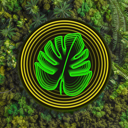 Green Leaf Infinity Mirror Neon Sign