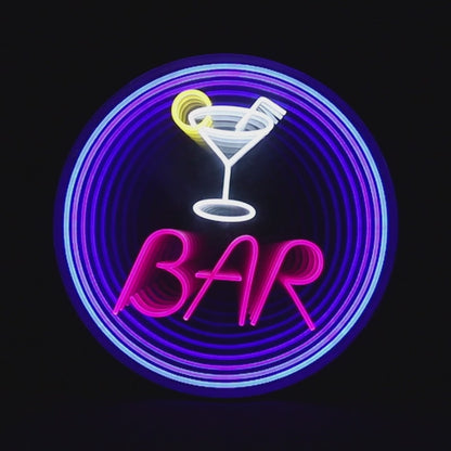 "WE'RE OPEN" Words Infinity Mirror Neon Sign