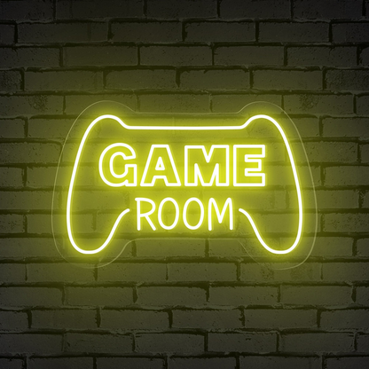 "GAME ROOM" Words Console Controller Neon Sign