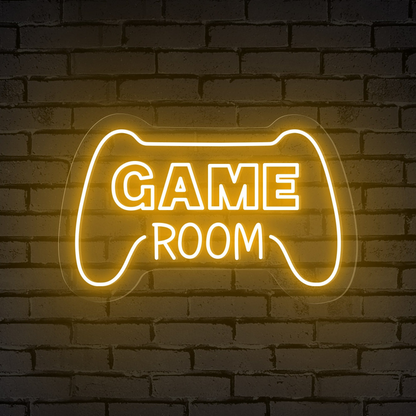 "GAME ROOM" Words Console Controller Neon Sign