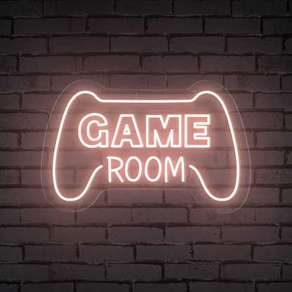 "GAME ROOM" Words Console Controller Neon Sign